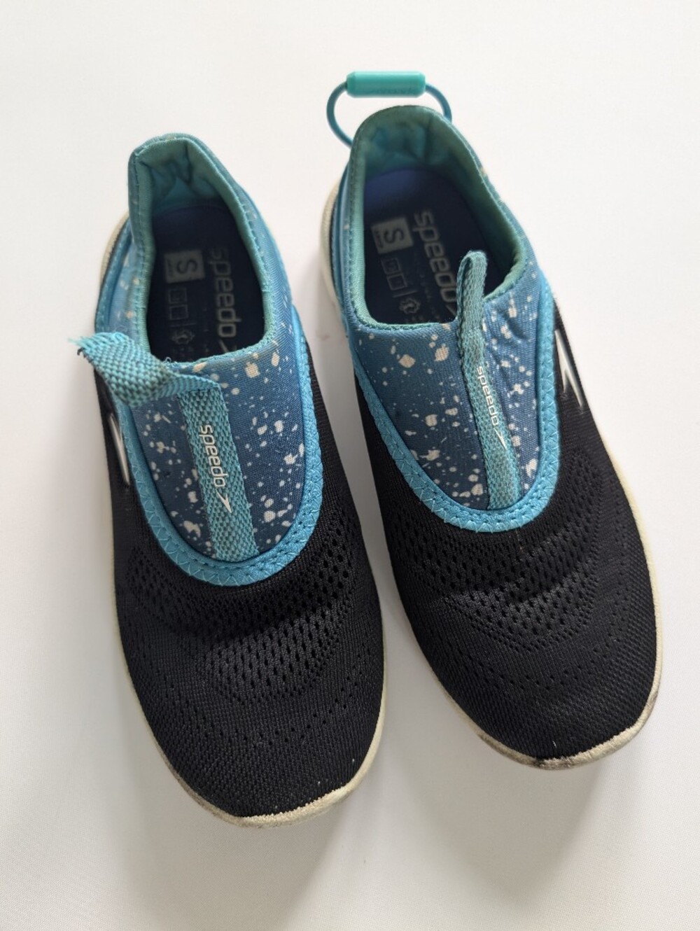 Speedo Kids' Slip-On Water Shoes in Black & Teal S (13/1)